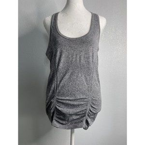 Athleta Womens Medium Gray Fast Track Active Racerback Tank Top Ruched Sides